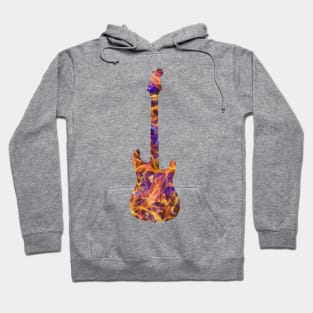 Yellow on Purple Flame Guitar Silhouette Hoodie